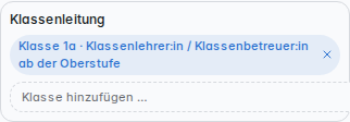 Klassenleitung an der Person