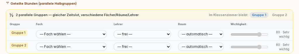 Geteilte Stunden: Im Klassenzimmer bleibt Gruppe 1